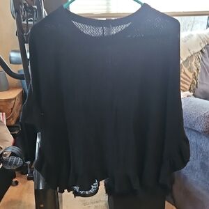 Black Short Sleeve Women's Top
